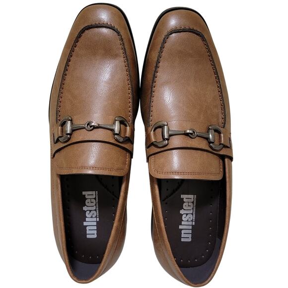 Kenneth Cole Unlisted Men Stay Slip On Horsebit Loafers Size US 8M Cognac Brown